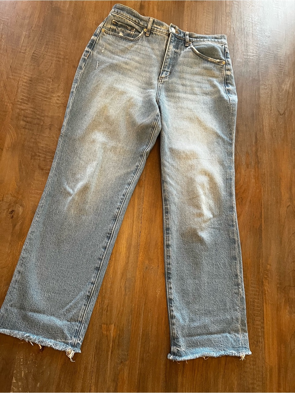 LOFT Light Wash Straight Jeans in Faded Blue